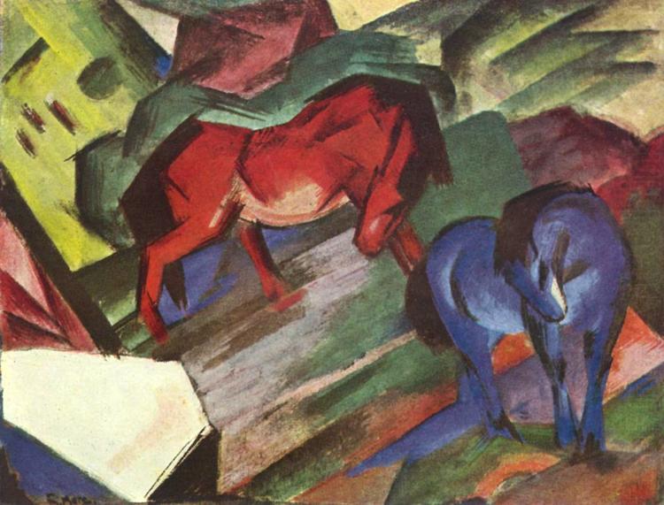 Franz Marc Red and Blue Horse (mk34) china oil painting image